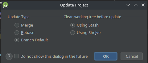 update dialog